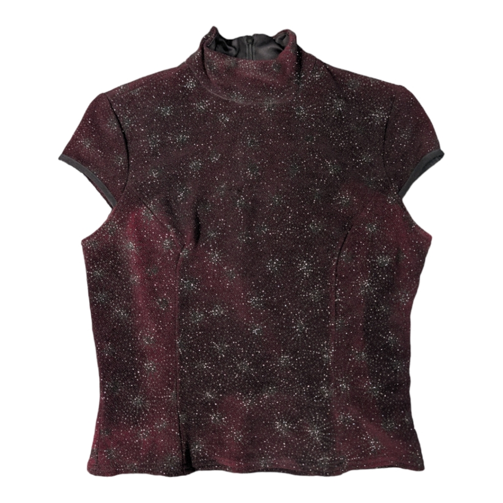 Scott McClintock Vintage Prom Millennium 2000 Collection Burgundy Y2k Top Size M